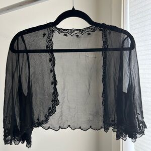 Vintage mesh cropped cardigan
